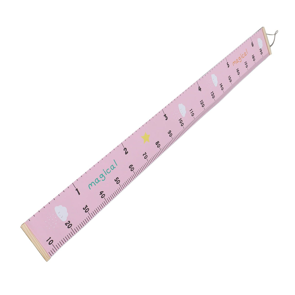 Kids Growth Chart Accurate Baby Height Growth Chart Ruler Removable Canvas Wall Hanging Measurement Chart for Home Pink Cloud