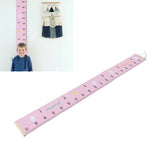 Kids Growth Chart Accurate Baby Height Growth Chart Ruler Removable Canvas Wall Hanging Measurement Chart for Home Pink Cloud