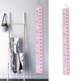 Kids Growth Chart Accurate Baby Height Growth Chart Ruler Removable Canvas Wall Hanging Measurement Chart for Home Pink Cloud