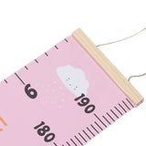 Kids Growth Chart Accurate Baby Height Growth Chart Ruler Removable Canvas Wall Hanging Measurement Chart for Home Pink Cloud