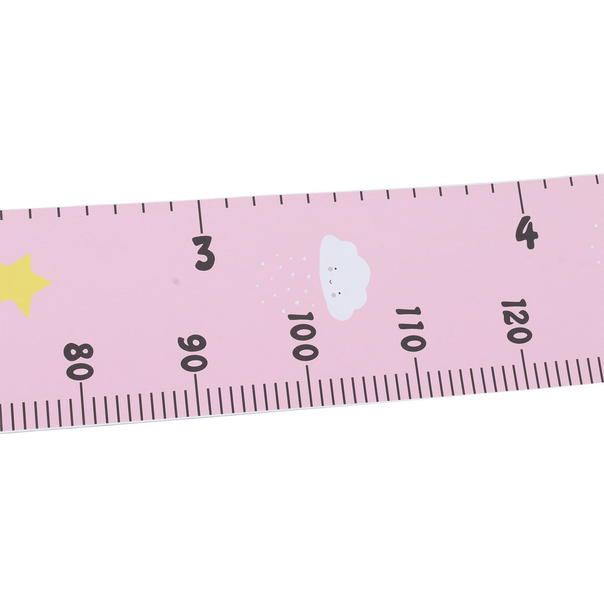 Kids Growth Chart Accurate Baby Height Growth Chart Ruler Removable Canvas Wall Hanging Measurement Chart for Home Pink Cloud