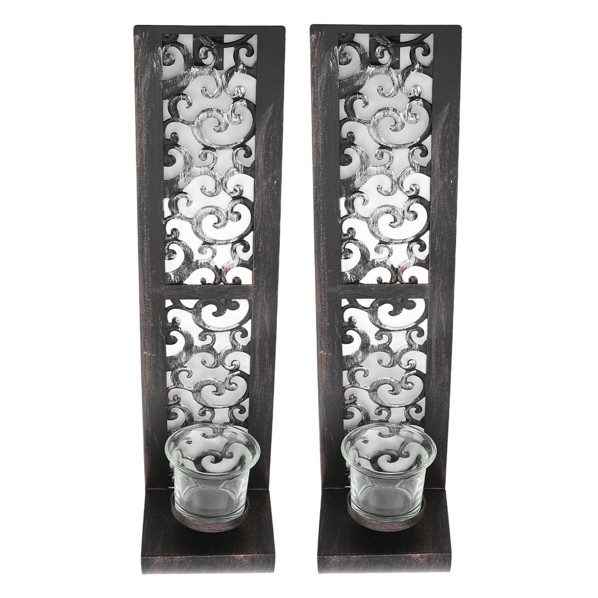 2pcs Wall Candle Holders Exquisite Iron Art Wall Candlestick Durable Antique Candle Scones Wall Decoration for Home Restaurant Office
