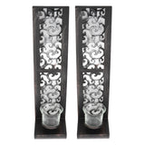 2pcs Wall Candle Holders Exquisite Iron Art Wall Candlestick Durable Antique Candle Scones Wall Decoration for Home Restaurant Office - Top-Down View