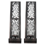 2pcs Wall Candle Holders Exquisite Iron Art Wall Candlestick Durable Antique Candle Scones Wall Decoration for Home Restaurant Office - Rear View