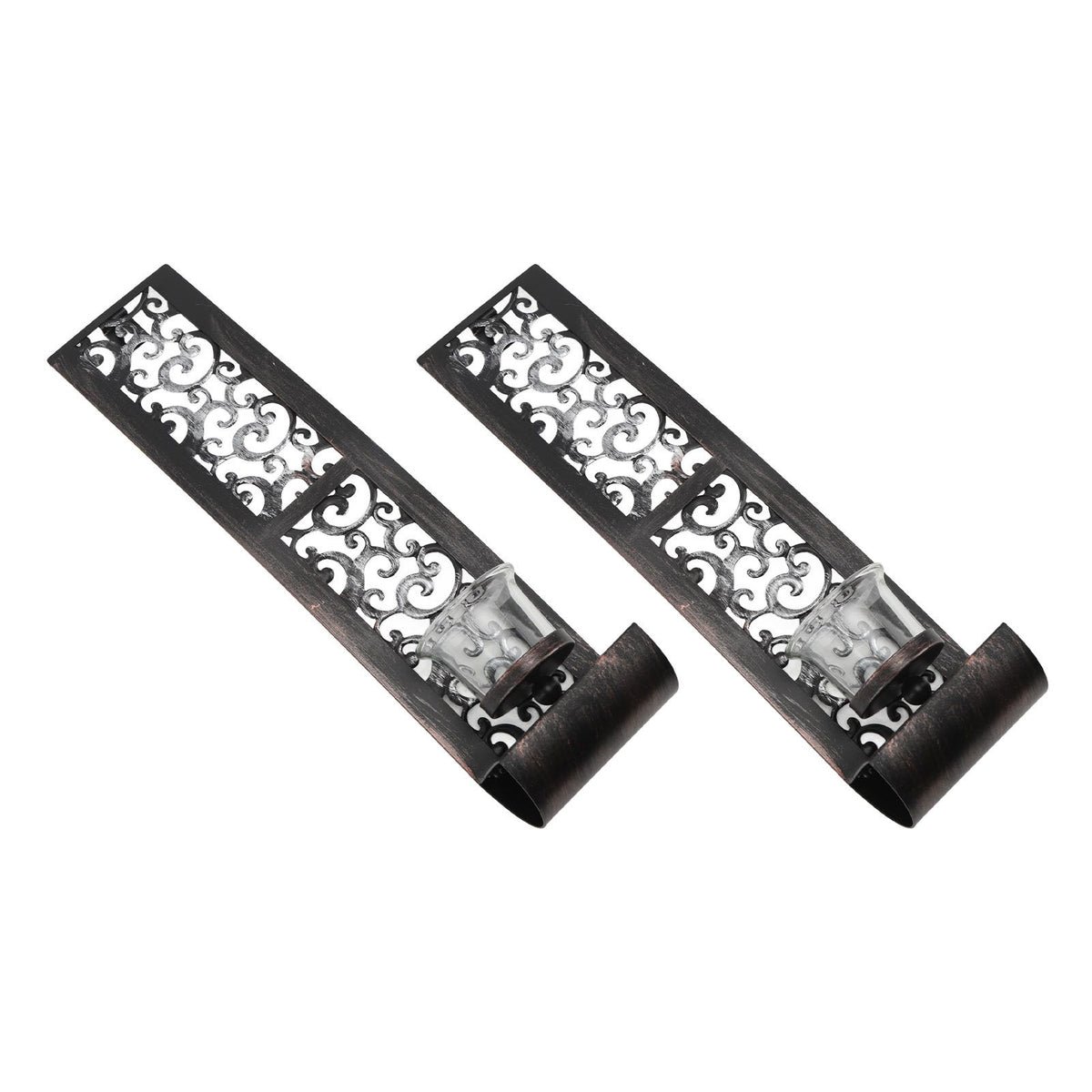 2pcs Wall Candle Holders Exquisite Iron Art Wall Candlestick Durable Antique Candle Scones Wall Decoration for Home Restaurant Office