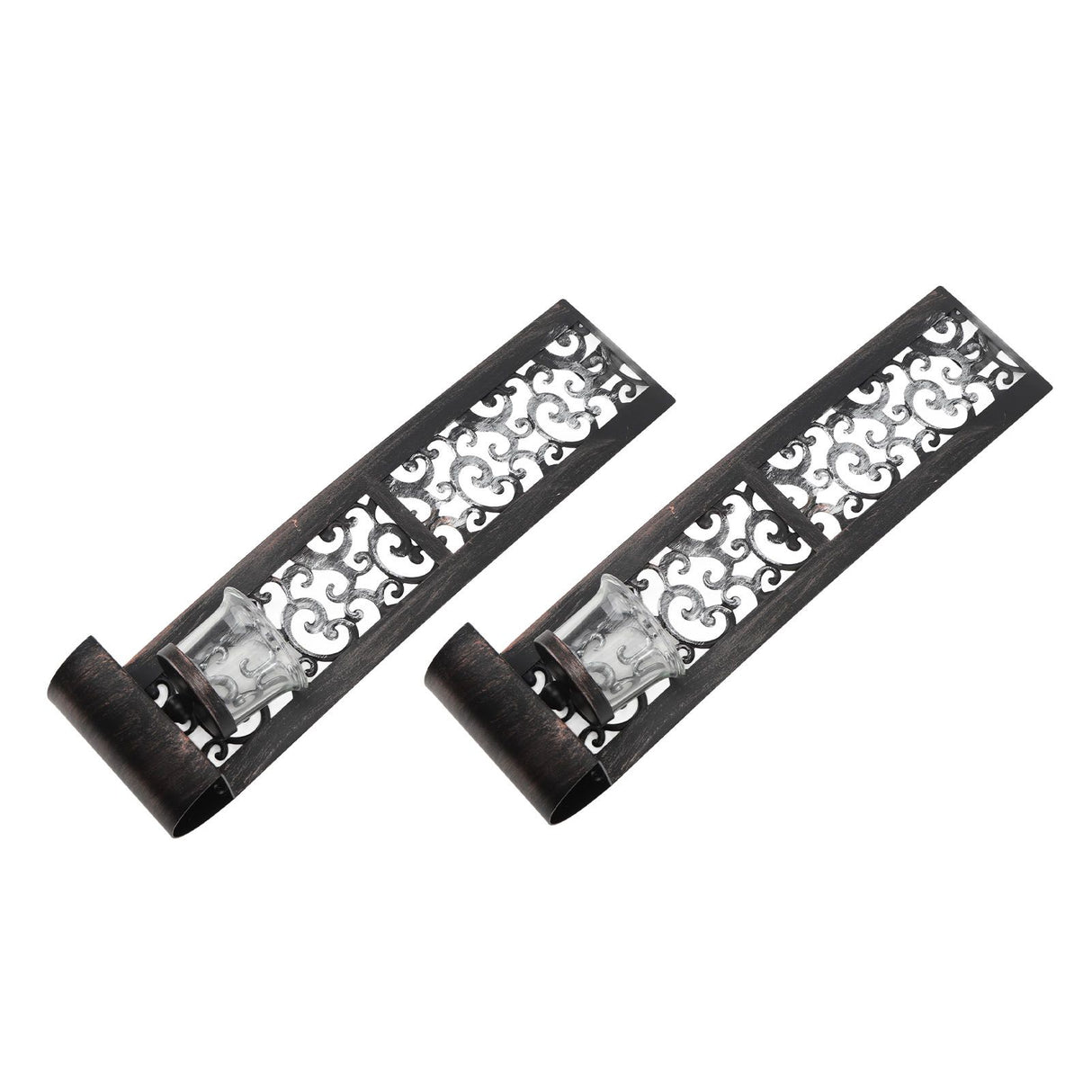 2pcs Wall Candle Holders Exquisite Iron Art Wall Candlestick Durable Antique Candle Scones Wall Decoration for Home Restaurant Office