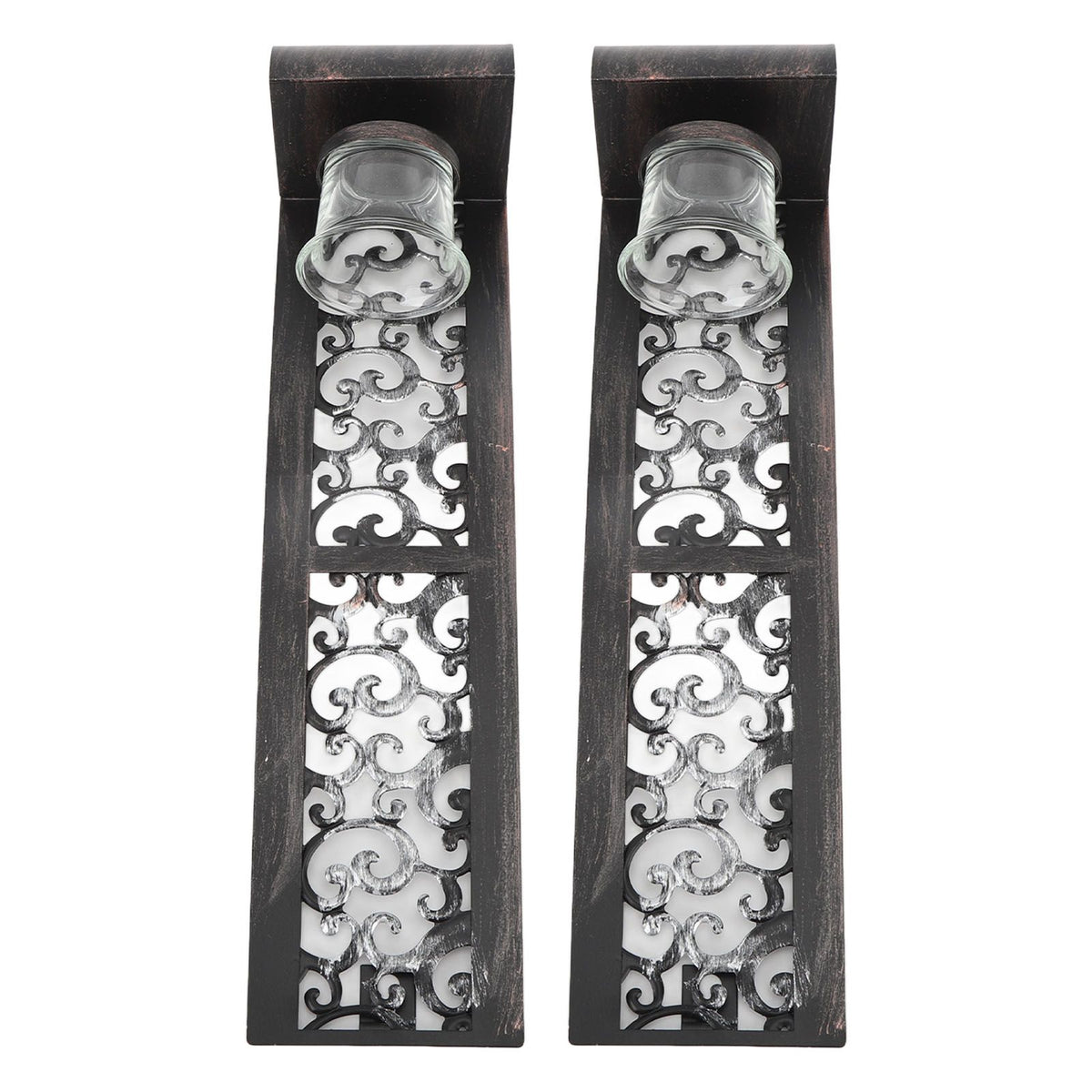 2pcs Wall Candle Holders Exquisite Iron Art Wall Candlestick Durable Antique Candle Scones Wall Decoration for Home Restaurant Office