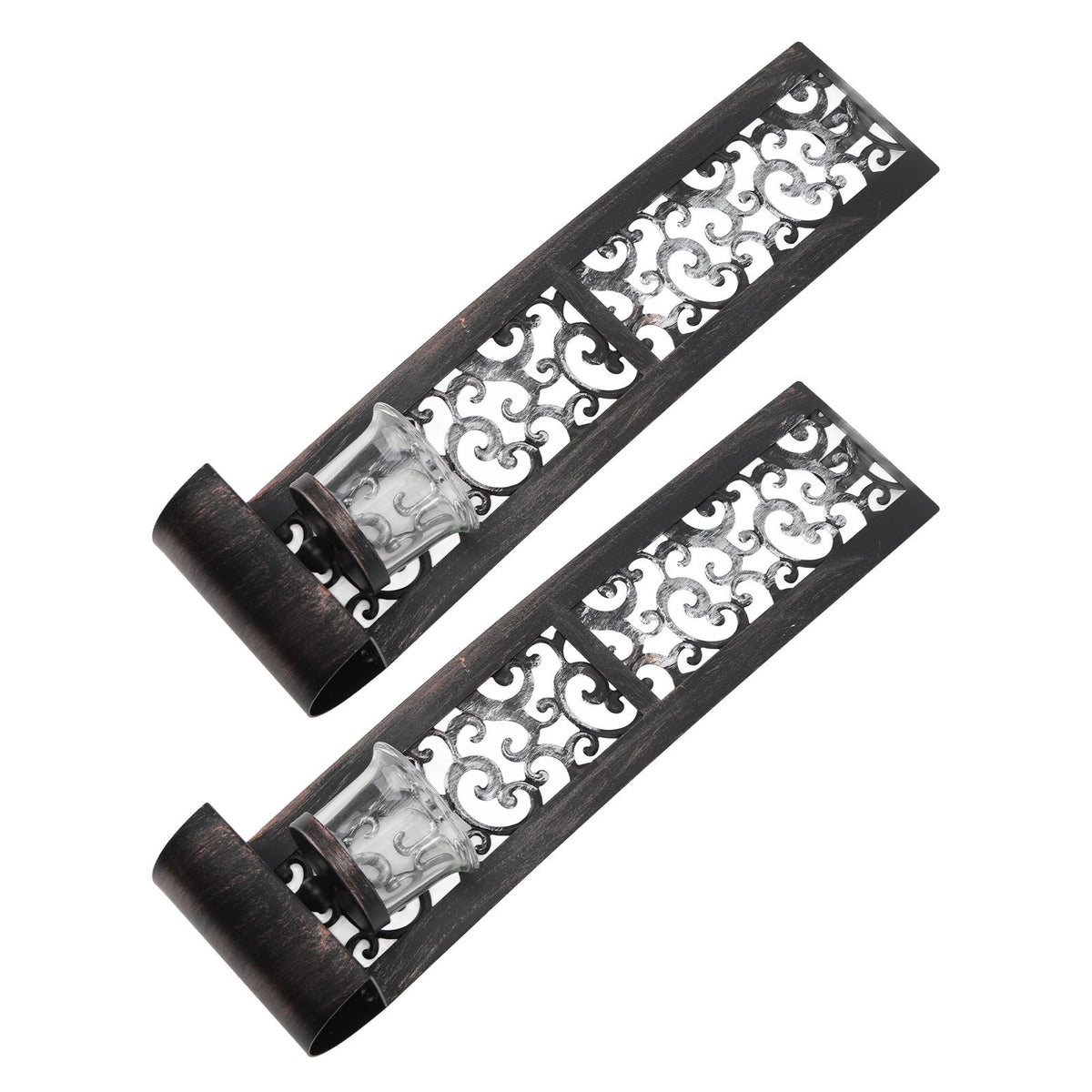 2pcs Wall Candle Holders Exquisite Iron Art Wall Candlestick Durable Antique Candle Scones Wall Decoration for Home Restaurant Office