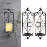 2pcs Wall Sconce Candle Holder Hanging Iron Wall Candle Sconce Holder Wall Decorations for Living Room Dining Room - Extra Image