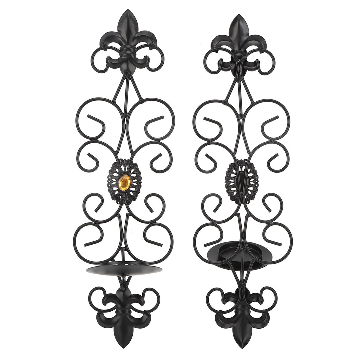 Wall Candle Holders Retro Diamond Encrusted Candlestick for Living Room Bedroom Decorations
