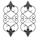 2PCS Wall Hanging Candle Holder Iron Hanging Wall Candle Holders for Home Decoration Weddings Events - Front View
