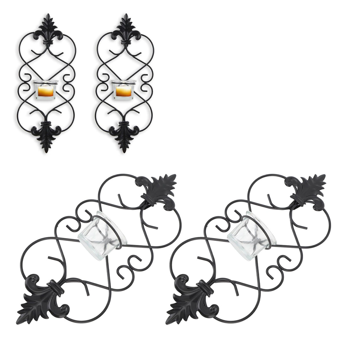 2PCS Wall Hanging Candle Holder Iron Hanging Wall Candle Holders for Home Decoration Weddings Events