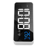 Mirror LED Alarm Clock Two Sets of Alarm Rechargeable Voice Activated Digital Clock for Bedrooms Bedside Desk Silver