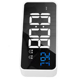 Mirror LED Alarm Clock Two Sets of Alarm Rechargeable Voice Activated Digital Clock for Bedrooms Bedside Desk White