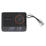 Alarm Clock Radio LED Digital Alarm Clock with FM Radio Music Temperature Humidity Display for Home Bedroom Desk Office Black - Top-Down View