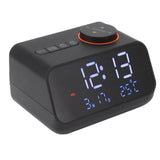 Alarm Clock Radio LED Digital Alarm Clock with FM Radio Music Temperature Humidity Display for Home Bedroom Desk Office Black - Extra Image