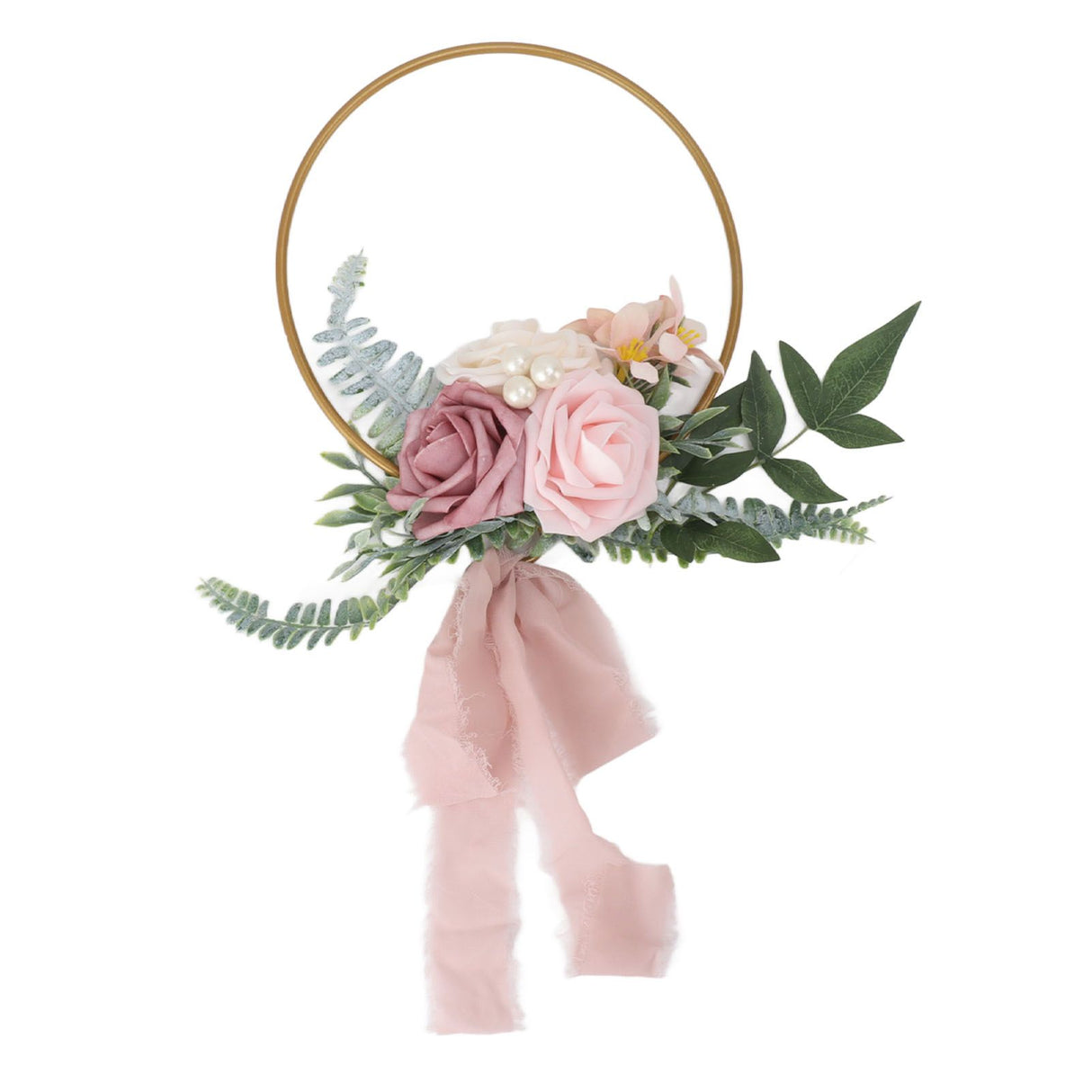 Artificial Succulents Wreath Iron Foam Greenery Wreath Portable Bridal Wreath for Wedding Celebration A