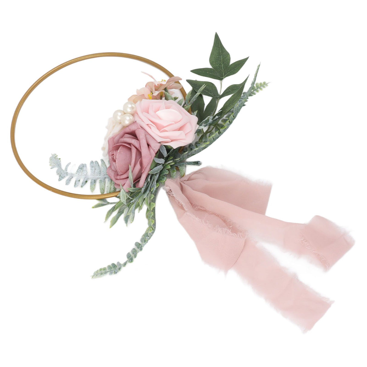 Artificial Succulents Wreath Iron Foam Greenery Wreath Portable Bridal Wreath for Wedding Celebration A