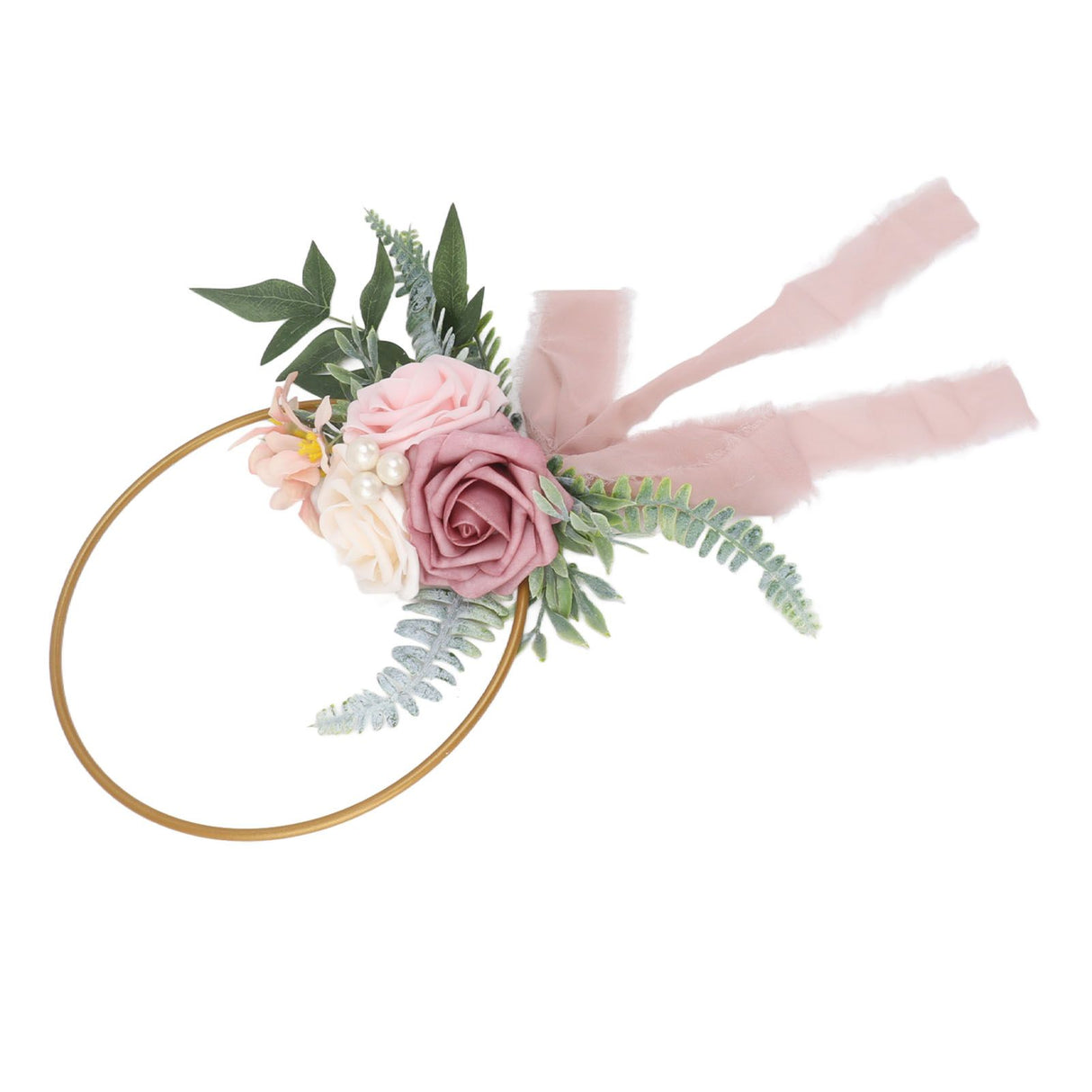 Artificial Succulents Wreath Iron Foam Greenery Wreath Portable Bridal Wreath for Wedding Celebration A