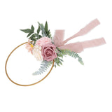 Artificial Succulents Wreath Iron Foam Greenery Wreath Portable Bridal Wreath for Wedding Celebration A - 45-Degree Angle