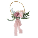 Artificial Succulents Wreath Iron Foam Greenery Wreath Portable Bridal Wreath for Wedding Celebration A - Close-Up Angle
