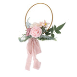 Artificial Succulents Wreath Iron Foam Greenery Wreath Portable Bridal Wreath for Wedding Celebration A