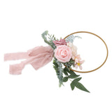 Artificial Succulents Wreath Iron Foam Greenery Wreath Portable Bridal Wreath for Wedding Celebration A