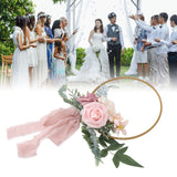 Artificial Succulents Wreath Iron Foam Greenery Wreath Portable Bridal Wreath for Wedding Celebration A - Extra Image
