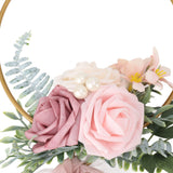 Artificial Succulents Wreath Iron Foam Greenery Wreath Portable Bridal Wreath for Wedding Celebration A - Extra Image