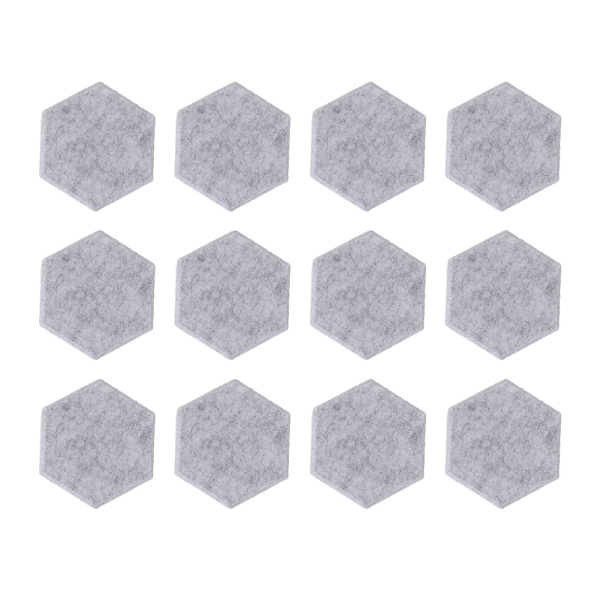 12PCS Hexagon Acoustic Panels High Density Sound Absorbing Panels Sound Proof Beveled Edge Wall Panels 14x12x7cm Light Gray