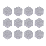 12PCS Hexagon Acoustic Panels High Density Sound Absorbing Panels Sound Proof Beveled Edge Wall Panels 14x12x7cm Light Gray
