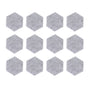 12PCS Hexagon Acoustic Panels High Density Sound Absorbing Panels Sound Proof Beveled Edge Wall Panels 14x12x7cm Light Gray
