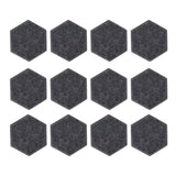 12PCS Hexagon Acoustic Panels High Density Sound Absorbing Panels Sound Proof Beveled Edge Wall Panels 14x12x7cm Dark Gray