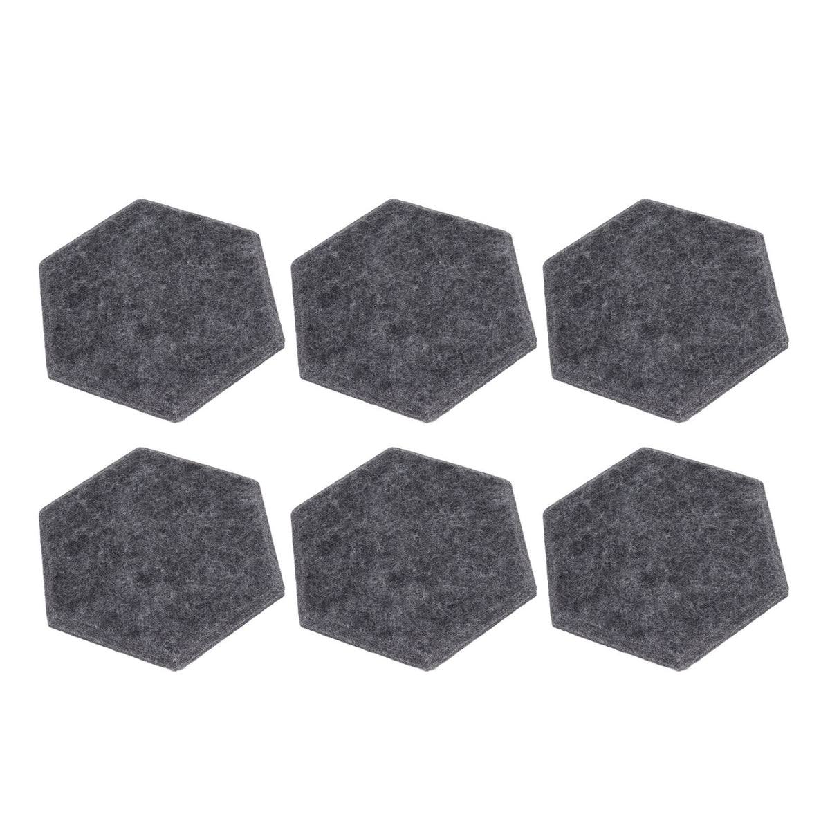 12PCS Hexagon Acoustic Panels High Density Sound Absorbing Panels Sound Proof Beveled Edge Wall Panels 14x12x7cm Dark Gray