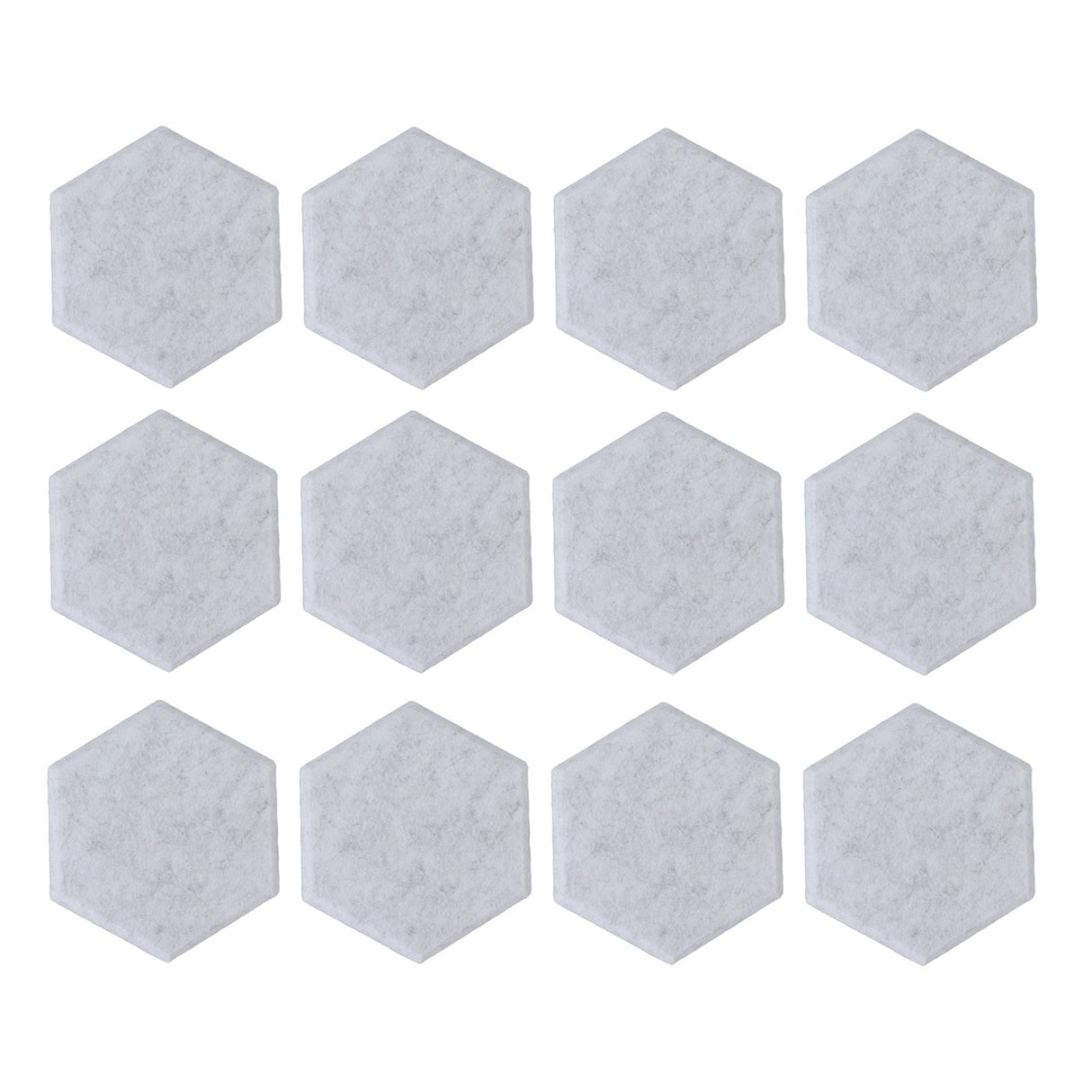12PCS Hexagon Acoustic Panels High Density Sound Absorbing Panels Sound Proof Beveled Edge Wall Panels 14x12x7cm Silver Gray