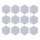 12PCS Hexagon Acoustic Panels High Density Sound Absorbing Panels Sound Proof Beveled Edge Wall Panels 14x12x7cm Silver Gray