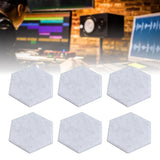 12PCS Hexagon Acoustic Panels High Density Sound Absorbing Panels Sound Proof Beveled Edge Wall Panels 14x12x7cm Silver Gray