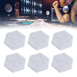12PCS Hexagon Acoustic Panels High Density Sound Absorbing Panels Sound Proof Beveled Edge Wall Panels 14x12x7cm Silver Gray