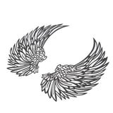 Angel Wings Metal Wall Art Indoor Outdoor Hanging Metal Angel Wings Wall Decor with LED Lights for Home Bedroom Living Room Garden Office