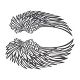 Angel Wings Metal Wall Art Indoor Outdoor Hanging Metal Angel Wings Wall Decor with LED Lights for Home Bedroom Living Room Garden Office - Side View