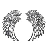 Angel Wings Metal Wall Art Indoor Outdoor Hanging Metal Angel Wings Wall Decor with LED Lights for Home Bedroom Living Room Garden Office