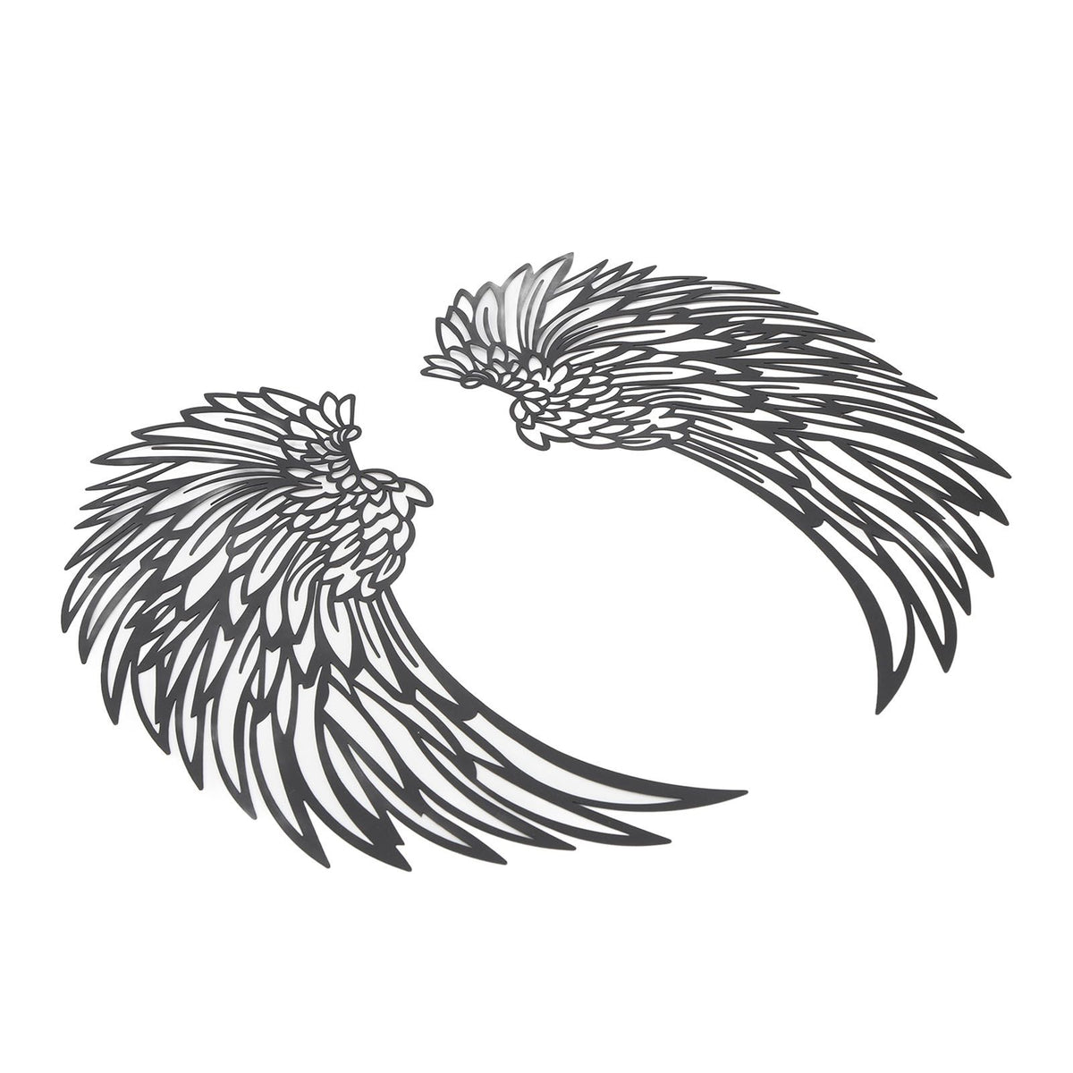 Angel Wings Metal Wall Art Indoor Outdoor Hanging Metal Angel Wings Wall Decor with LED Lights for Home Bedroom Living Room Garden Office
