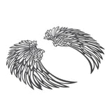 Angel Wings Metal Wall Art Indoor Outdoor Hanging Metal Angel Wings Wall Decor with LED Lights for Home Bedroom Living Room Garden Office