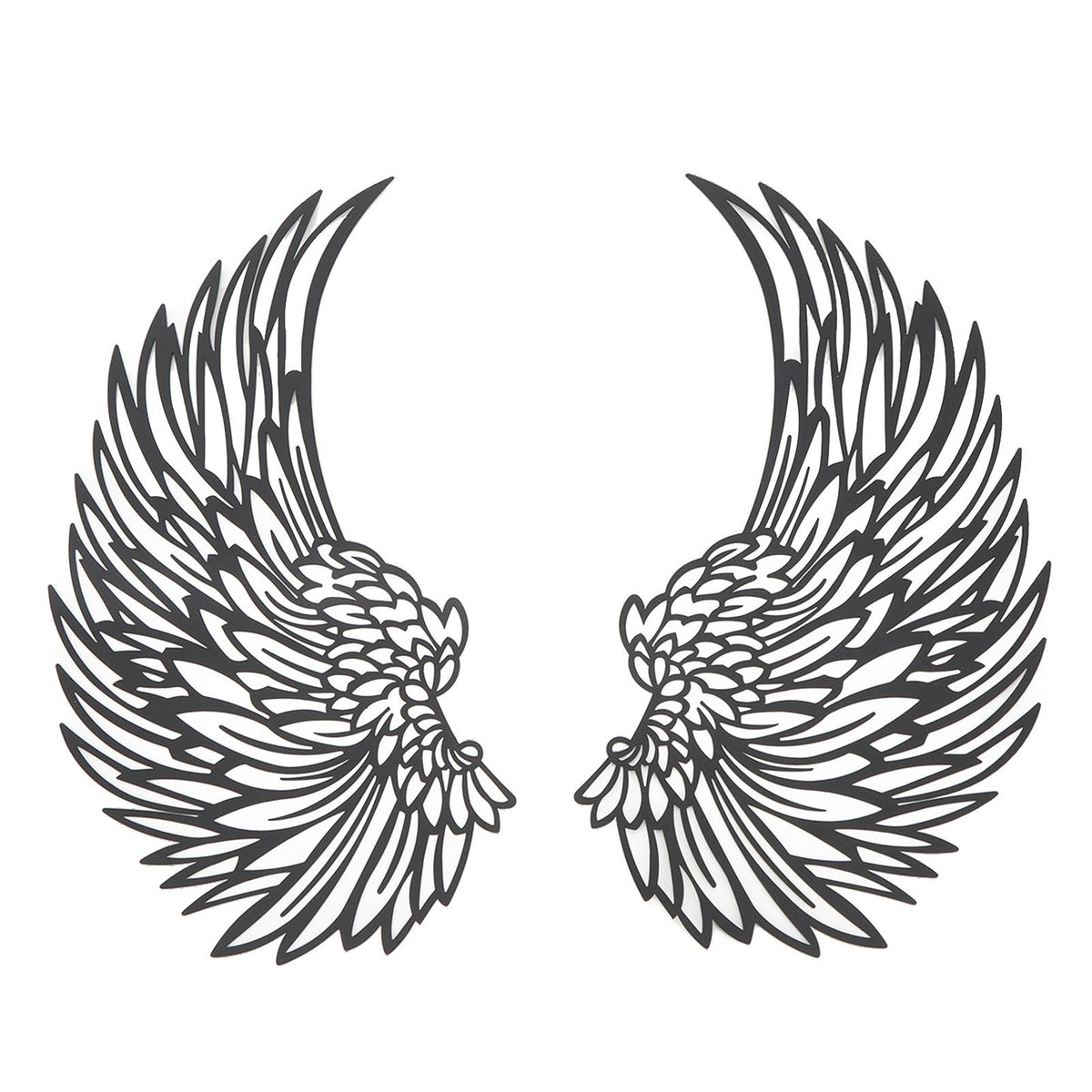 Angel Wings Metal Wall Art Indoor Outdoor Hanging Metal Angel Wings Wall Decor with LED Lights for Home Bedroom Living Room Garden Office