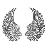 Angel Wings Metal Wall Art Indoor Outdoor Hanging Metal Angel Wings Wall Decor with LED Lights for Home Bedroom Living Room Garden Office