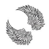 Angel Wings Metal Wall Art Indoor Outdoor Hanging Metal Angel Wings Wall Decor with LED Lights for Home Bedroom Living Room Garden Office - Extra Image