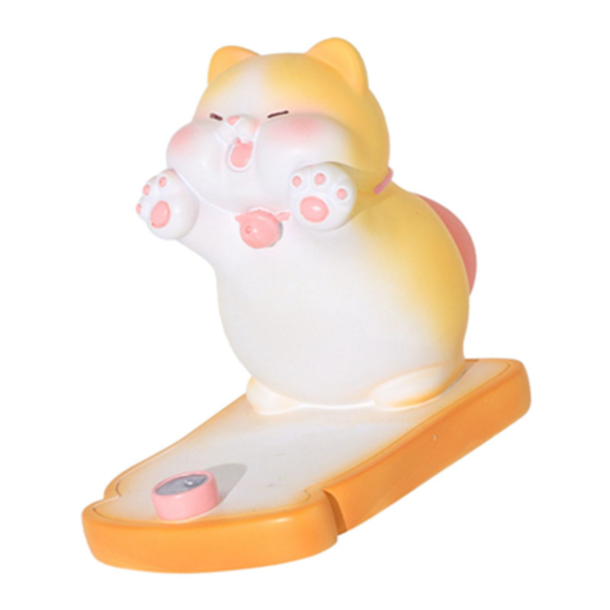 Cute Cat Cellphone Holder Resin Mini Portable Mobile Phone Stand Desk Ornament for Bedroom Office Ginger