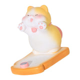 Cute Cat Cellphone Holder Resin Mini Portable Mobile Phone Stand Desk Ornament for Bedroom Office Ginger - Front View