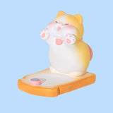 Cute Cat Cellphone Holder Resin Mini Portable Mobile Phone Stand Desk Ornament for Bedroom Office Ginger - 45-Degree Angle