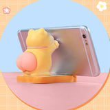 Cute Cat Cellphone Holder Resin Mini Portable Mobile Phone Stand Desk Ornament for Bedroom Office Ginger - Rear View